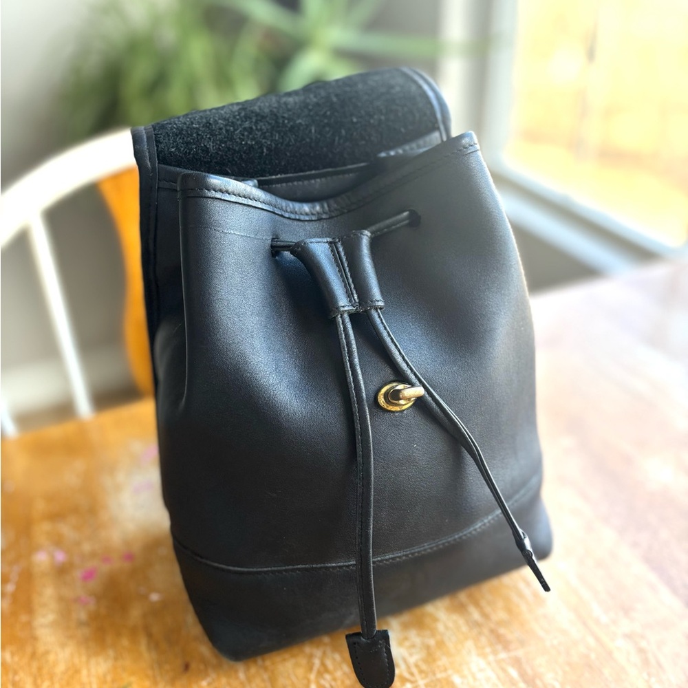 Coach Vintage 90’s Black Leather Mini Backpack with Gold hardware - Picture 7 of 16